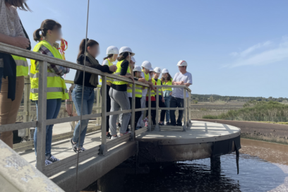 Visite des collégiens de Sainte-Cécile-les-Vignes à la station d'épuration