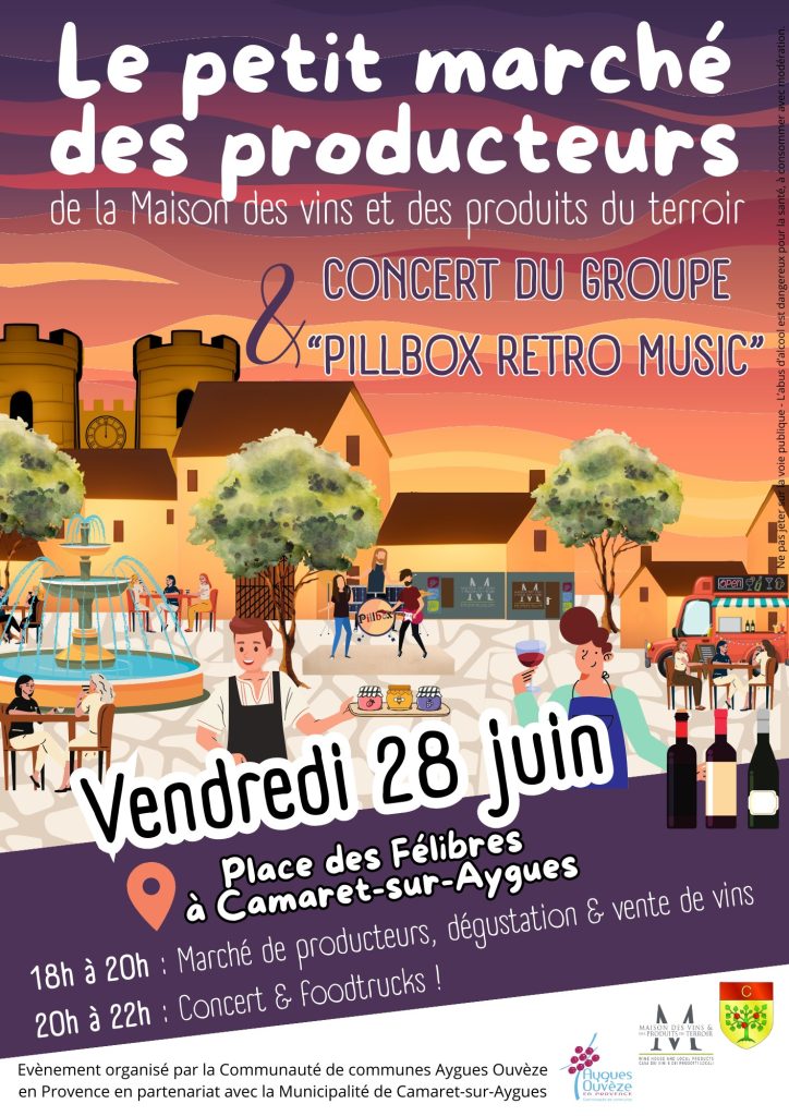 Affiche Marché concert du 28 juin 2024