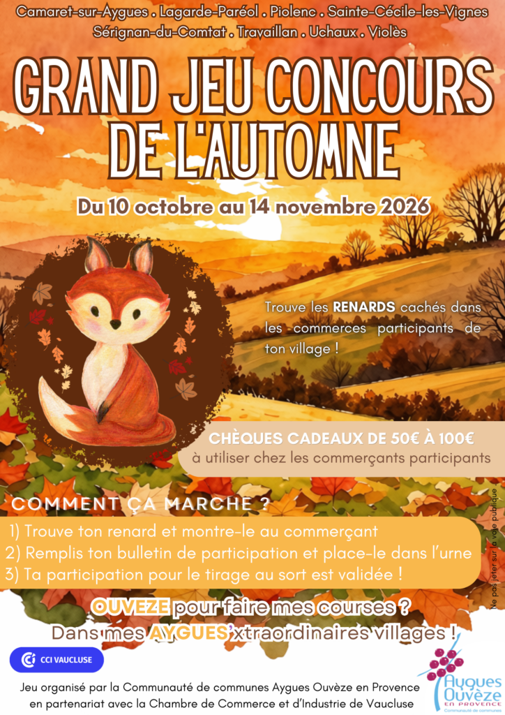 Affiche du grand jeu concours de l'automne 2026